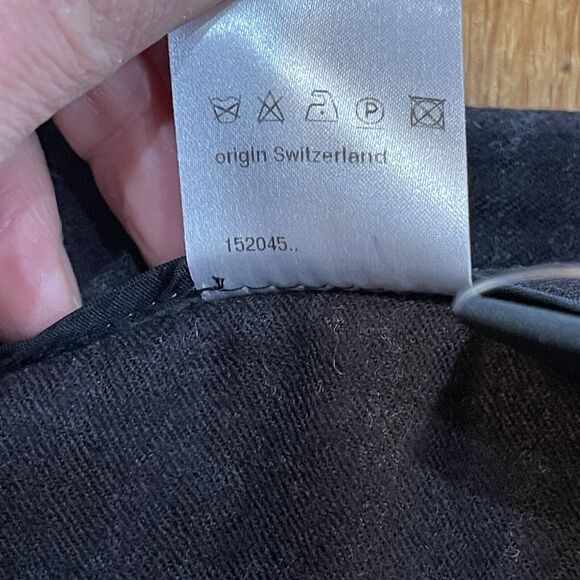 AKRIS Womens Pinstripe Wool Career Pants Size 10 Straight Leg Brown Excellent - Picture 10 of 14